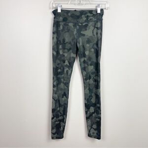 Athleta Girl Chit Chat Tight Leggings Green Camouflage Stretch Pants Size XL